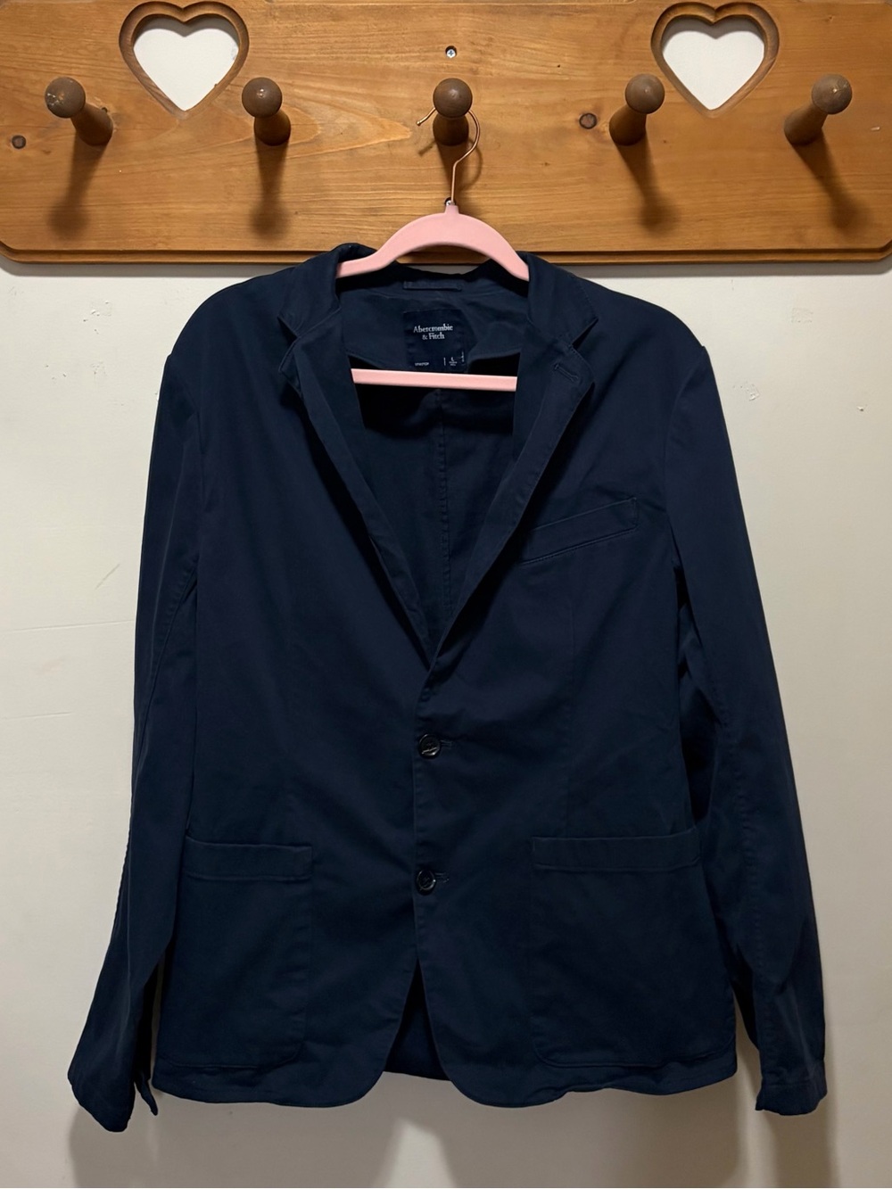Abercrombie & Fitch Navy Stretch Blazer Jacket Women’s L Preppy Classic